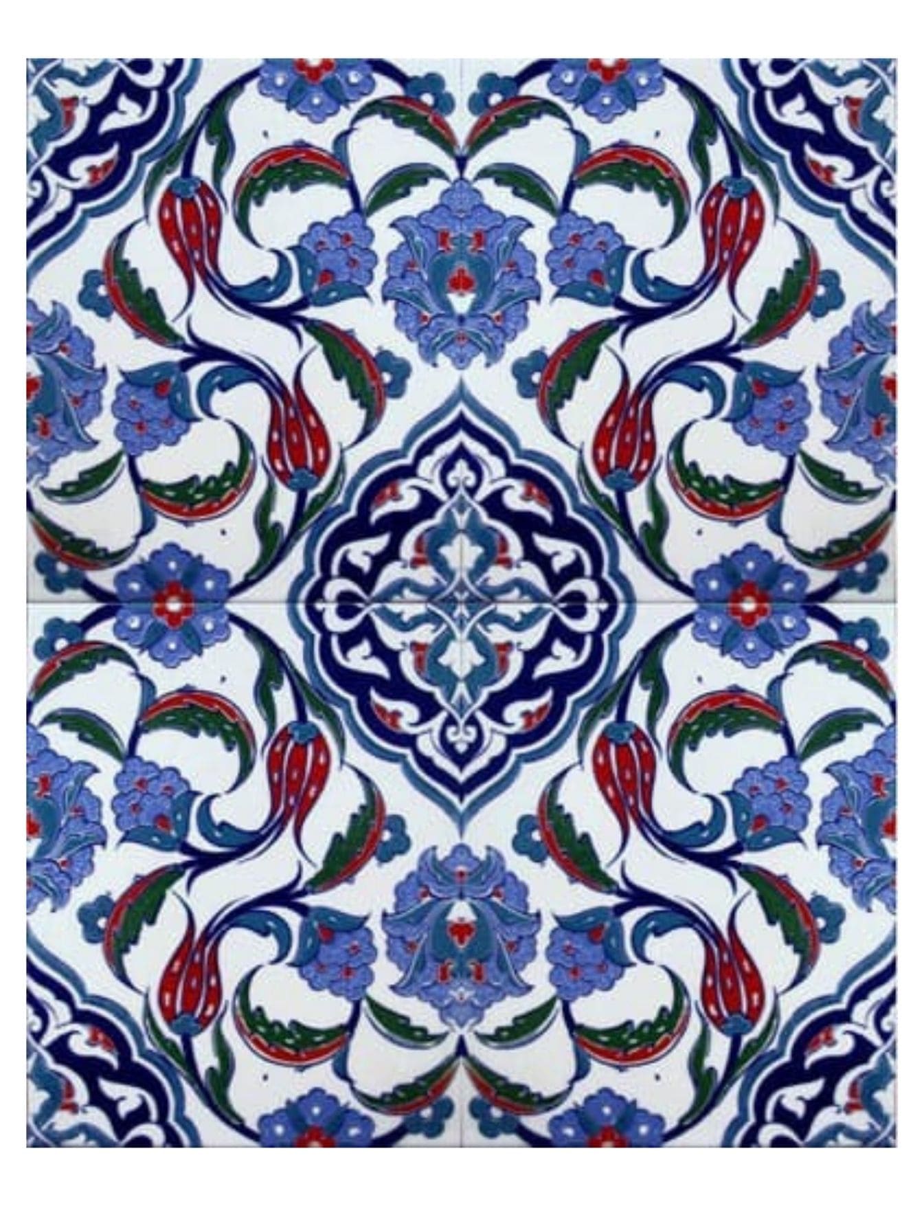 Kütahya Çini Seramik 20x25 - 10 - İslami Desen İznik Çini Searmik
