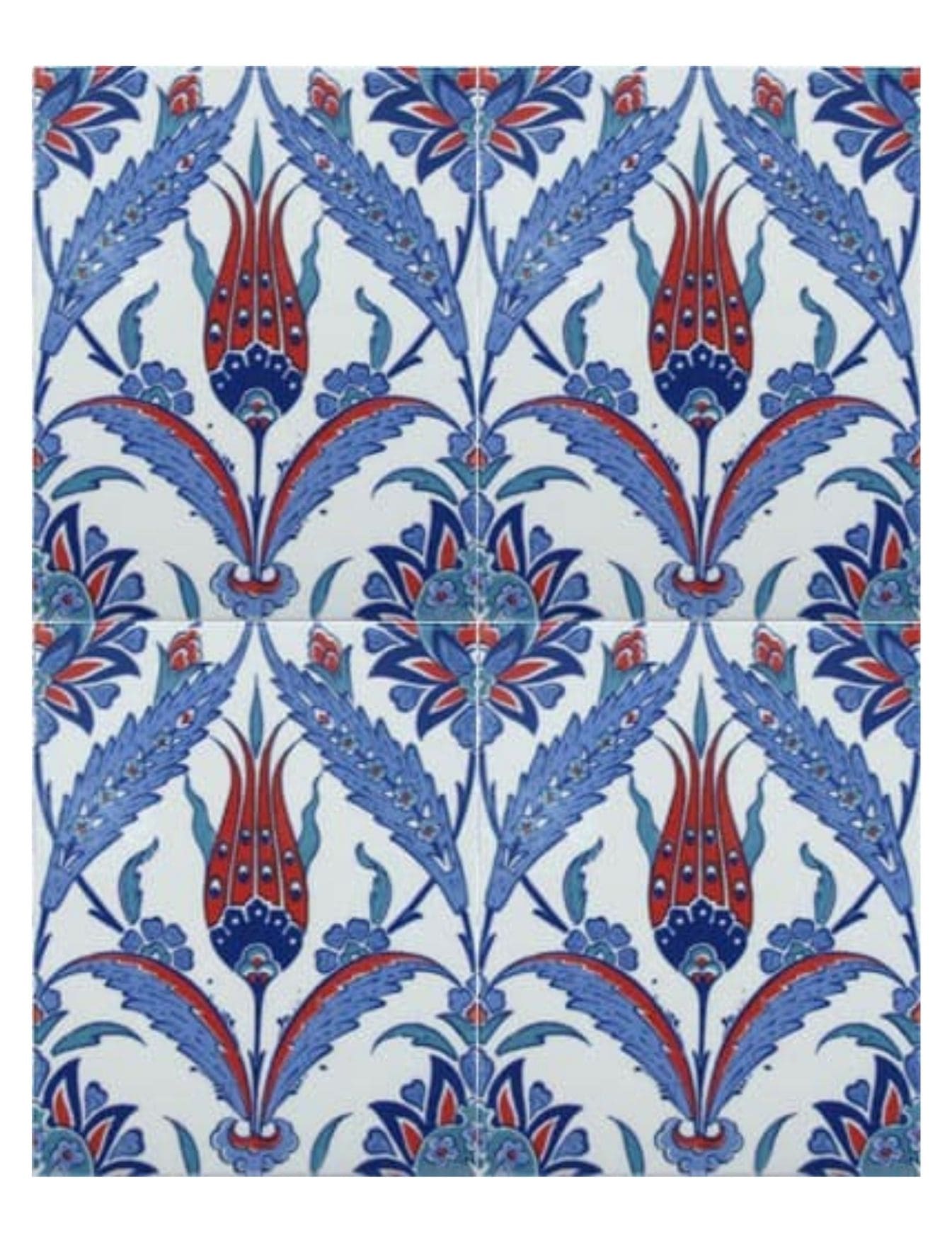 Kütahya Çini Seramik 20x25 - 02 - Lale Desenli Kütahya Cami Çinileri
