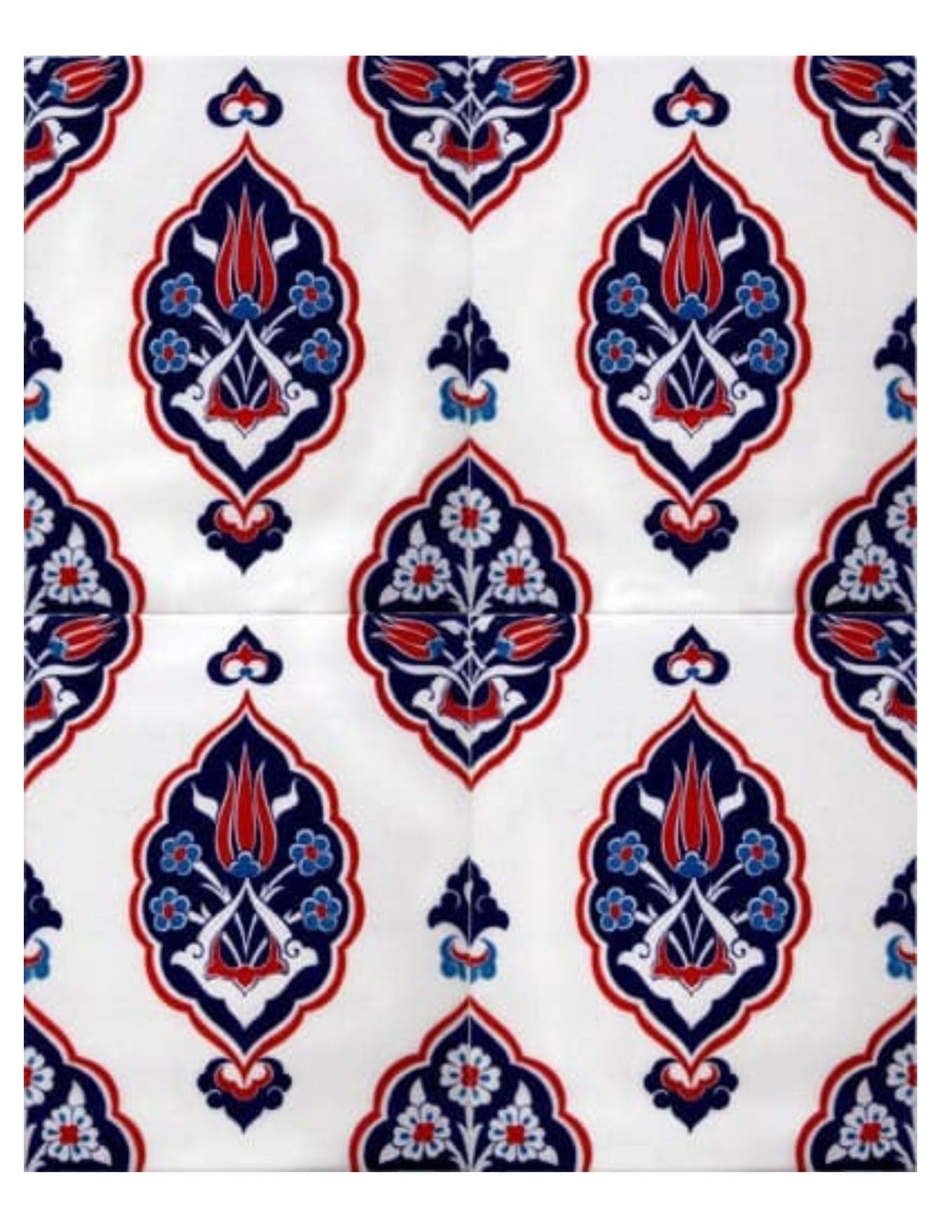 Kütahya Çini Seramik 20x25 - 03 - Rumi Desenli İznik Cami Çini Modelleri