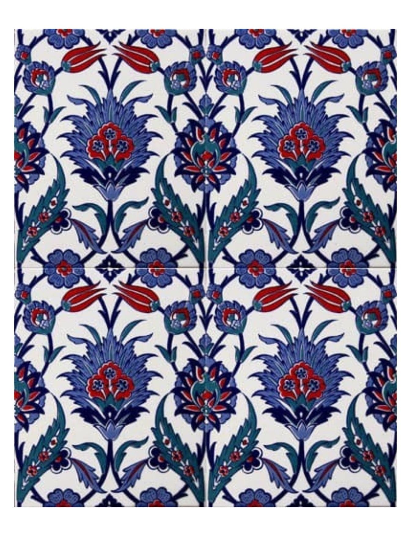 Kütahya Çini Seramik 20x25 - 09 - Cami Çinili Nakkaş Modelleri