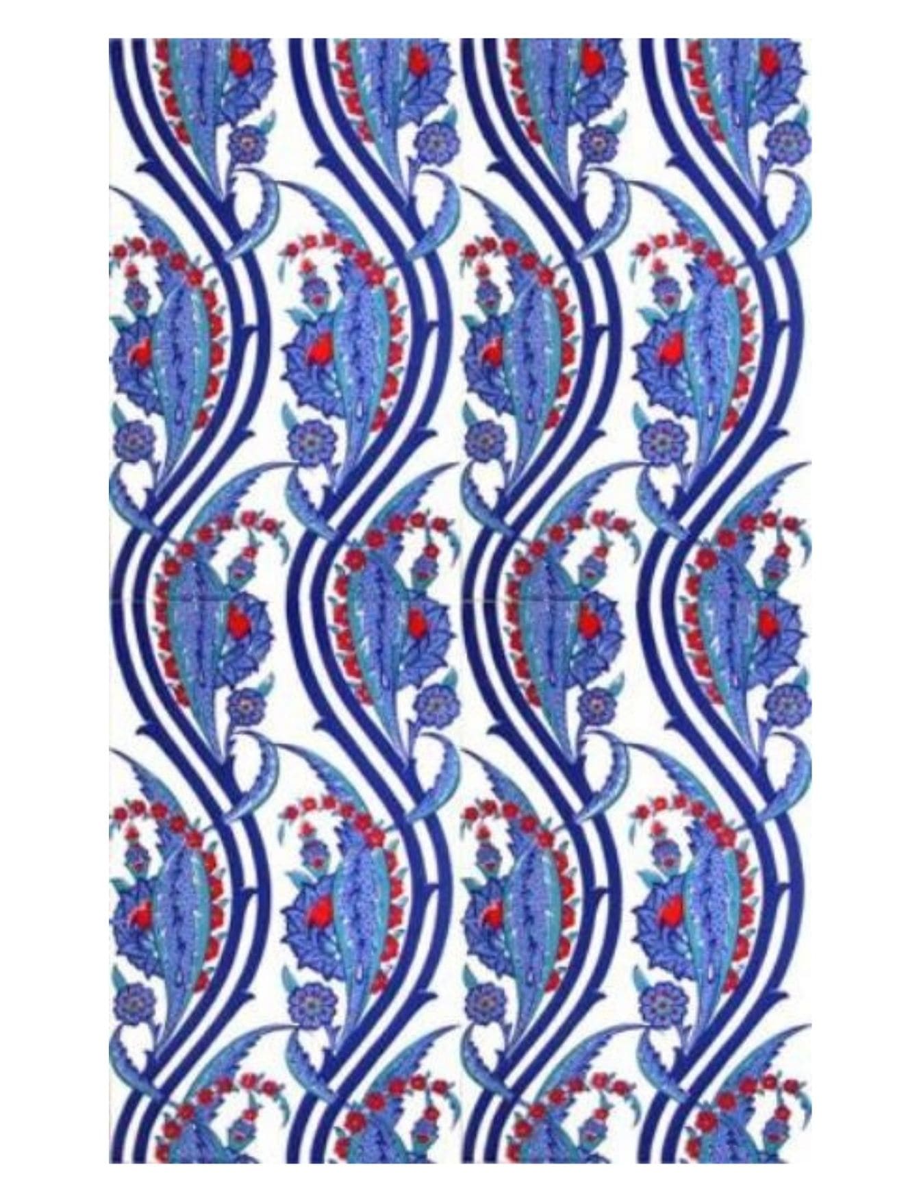 Tarihi Cami Çinileri 25x40 - 06 - Sarmaşık Desenli Cami Duvar Çinisi