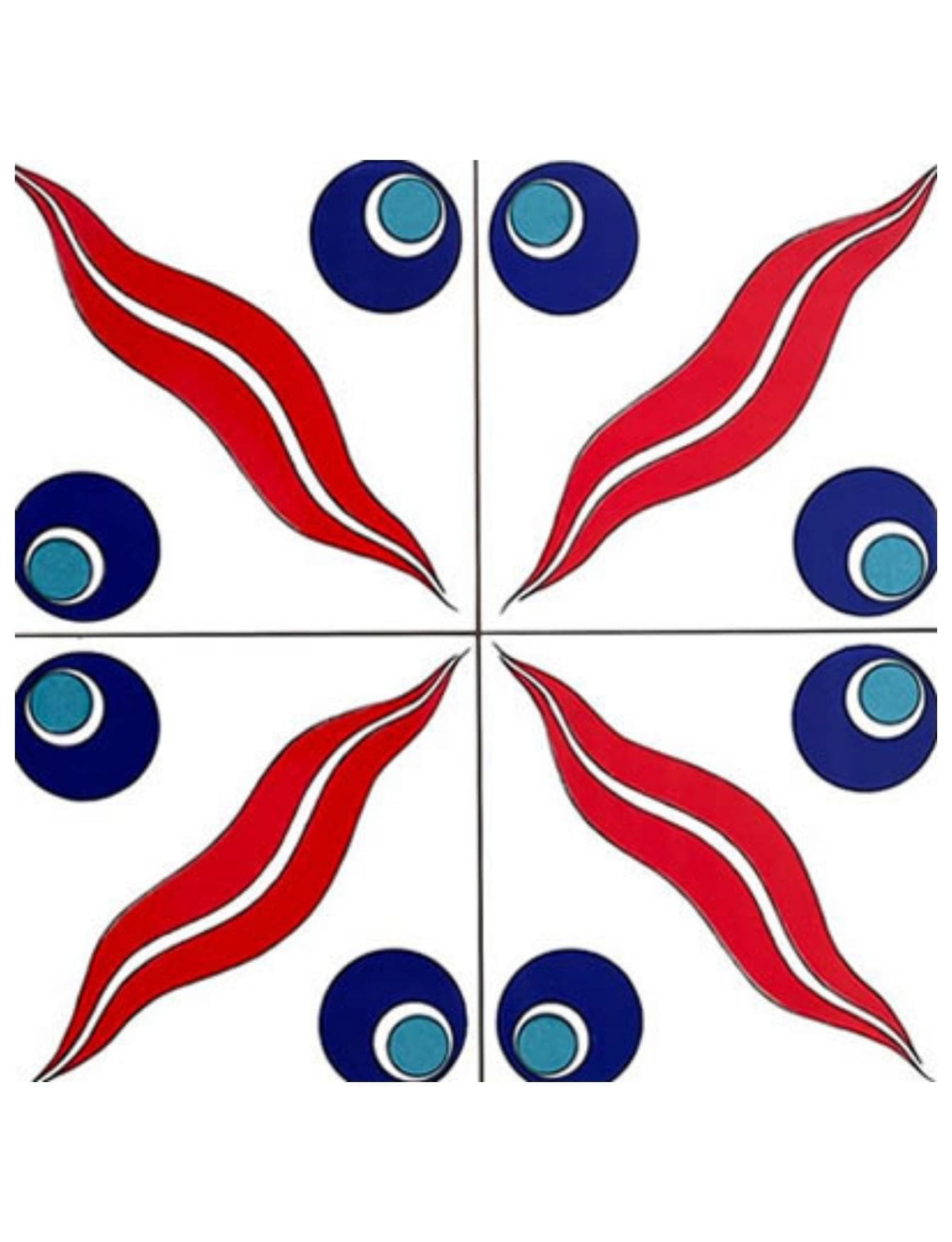 Çini Seramik Modelleri 20x20 - 24 - Nazar Desenli iznik Çini Modelleri