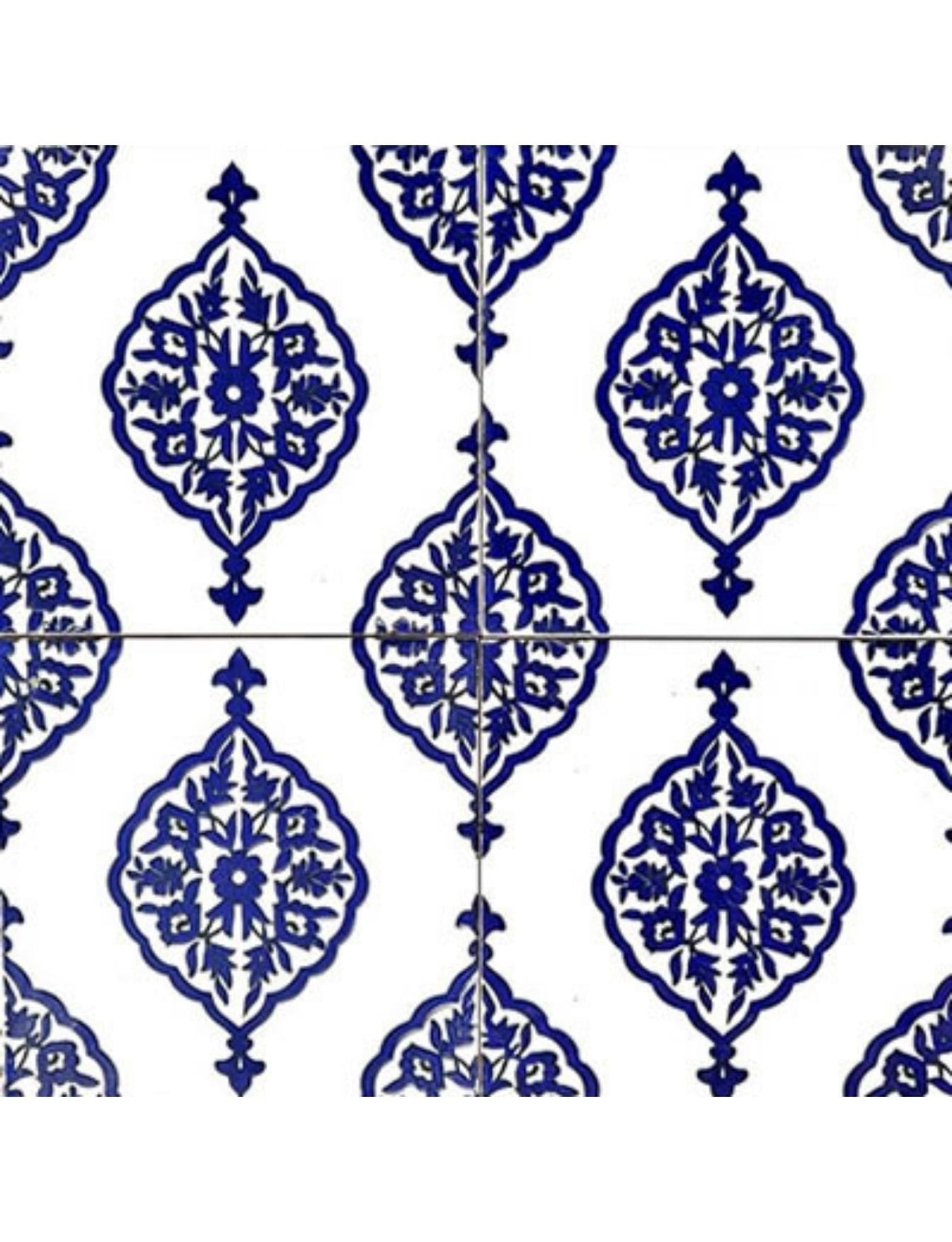 Çini Seramik Modelleri 20x20 - 25 - Mavi Beyaz Kütahya Çini