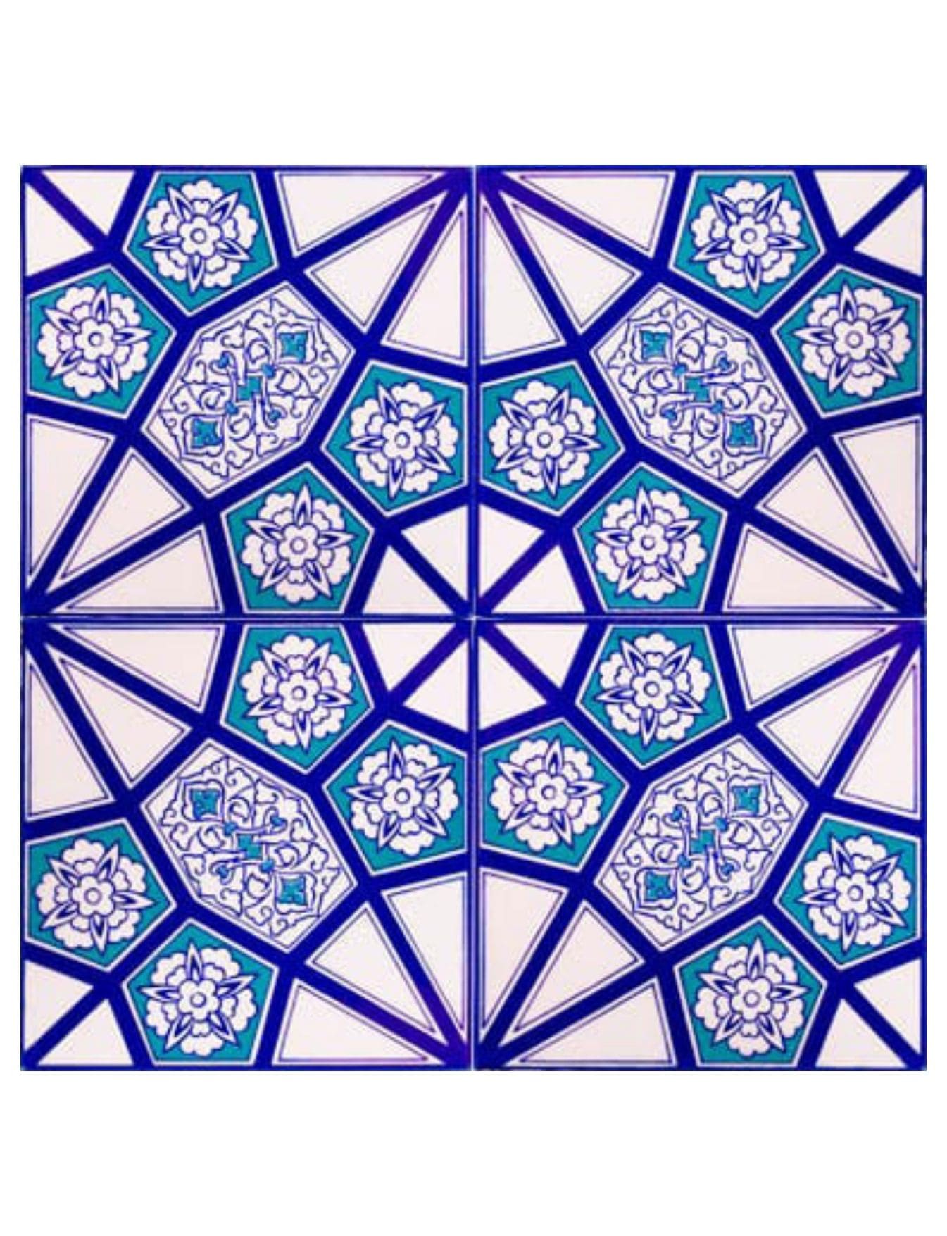 Çini Seramik Modelleri 20x20 - 40 - Mavi Beyaz İznik Çini Modelleri