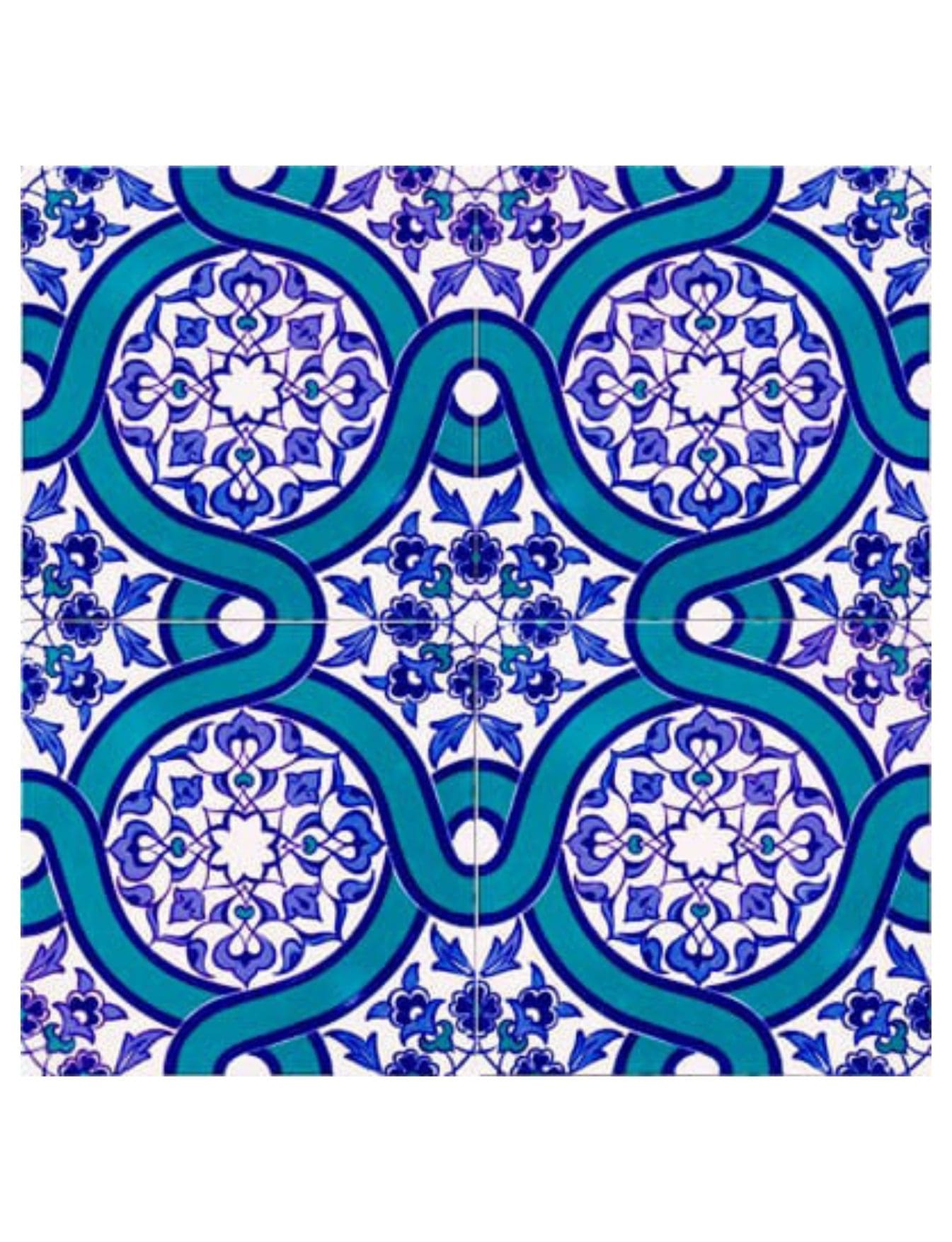 Çini Seramik Modelleri 20x20 - 48 - Cami Kubbe Kaplama Kütahya Çinileri