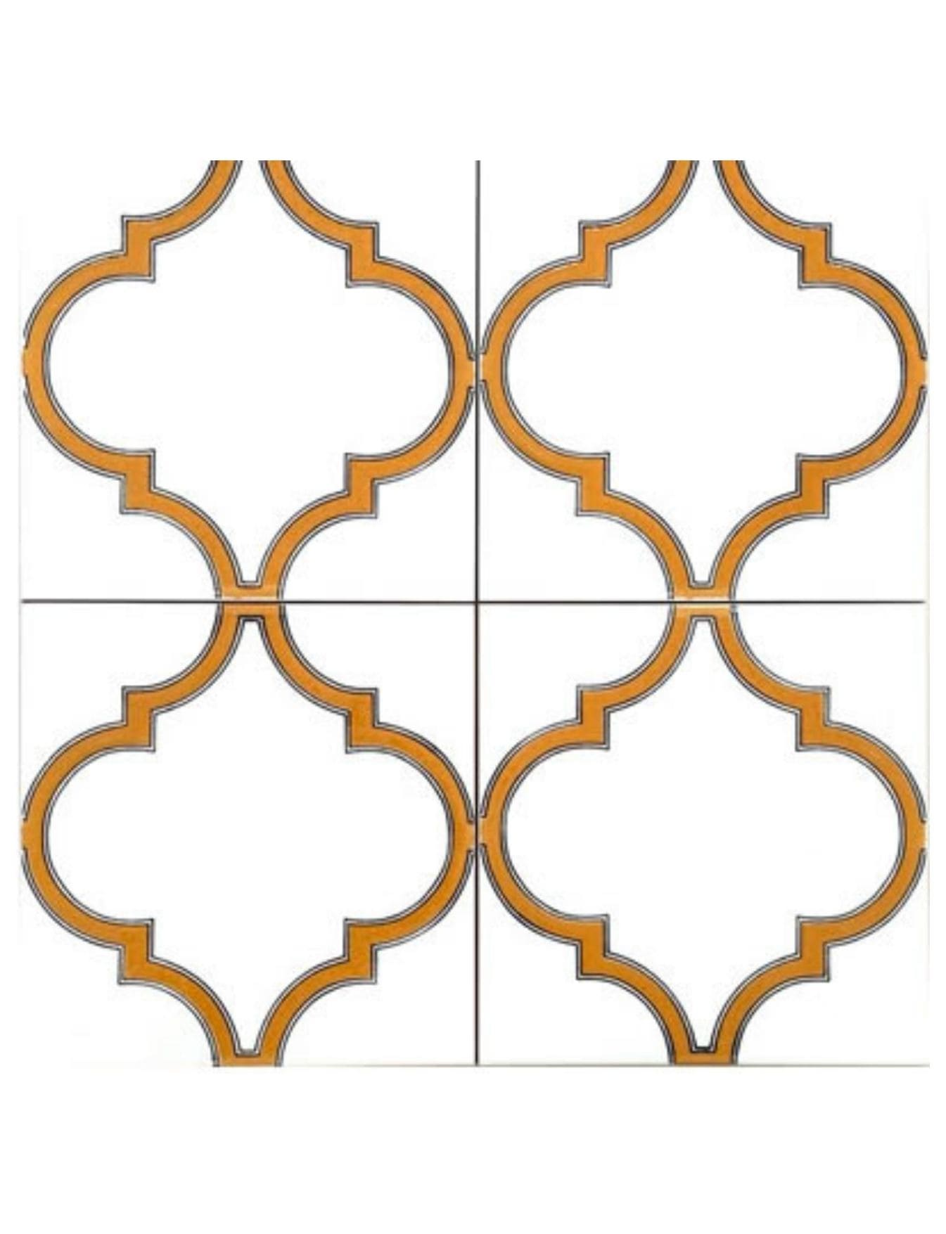 Çini Seramik Modelleri 20x20 - 60 - Altın Çini Desenli Cami Seramikleri
