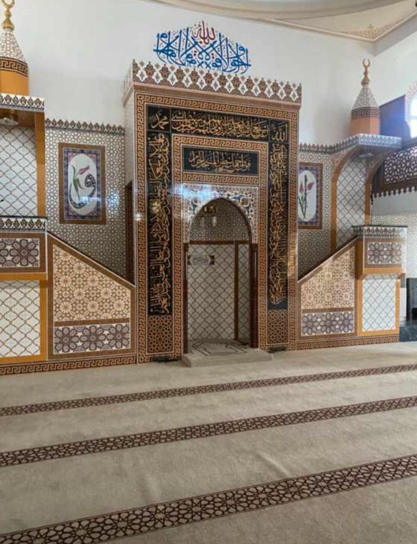 Mihrap Minber Kürsü - 16 - Cami Mihrap Minber Kürsü Müezzinlik Dekorasyonu