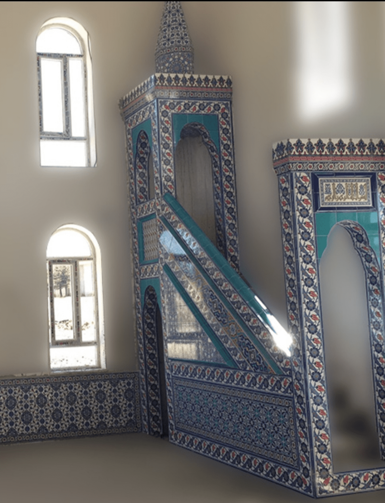 Cami Minber Modelleri - 57 - Cami Çinili Minber Uygulamaları