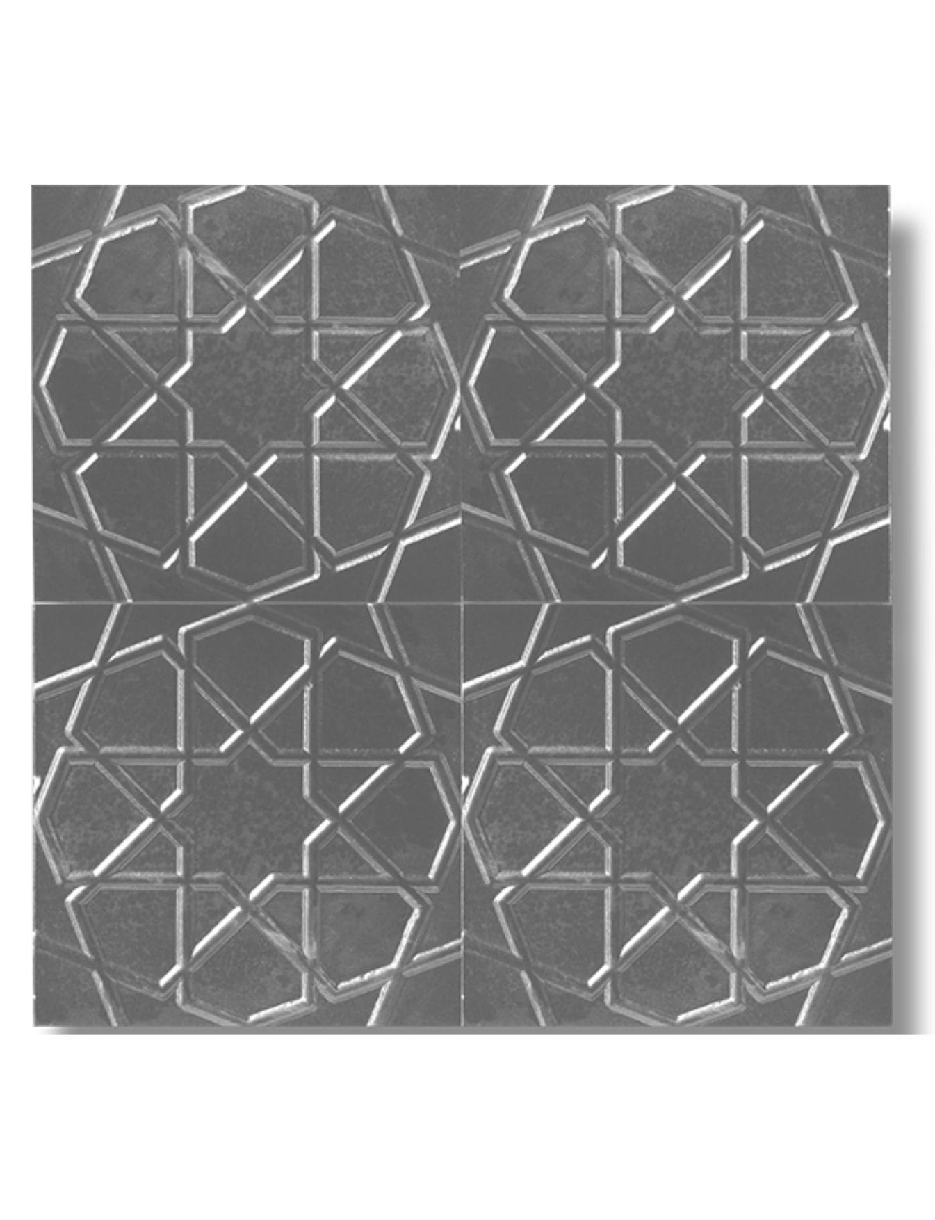 Hamam Çini Seramik Modelleri 20x20 - 01 - 01 - Osmanlı Hamam Çinileri Gri Desenli